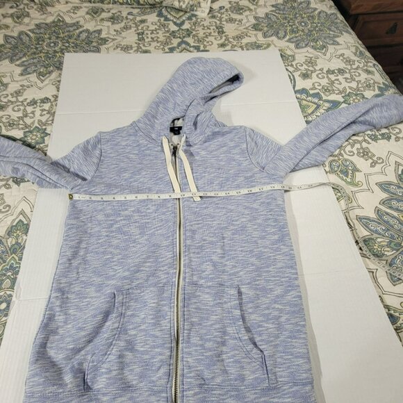 Gap Full Zip Hoodie Sweatshirt Jacket, Women M, Blue & White Heathered, EUC - Picture 9 of 12